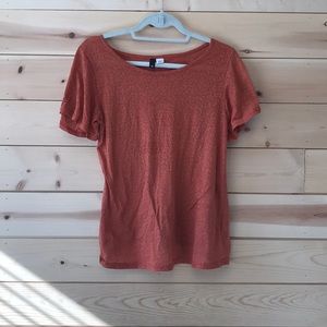 Burnt orange shirt sleeve tee
